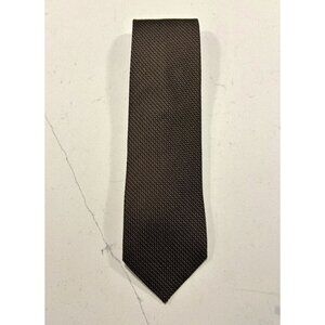 Armani Collezioni 100% Silk Weave Pattern Necktie in Brown